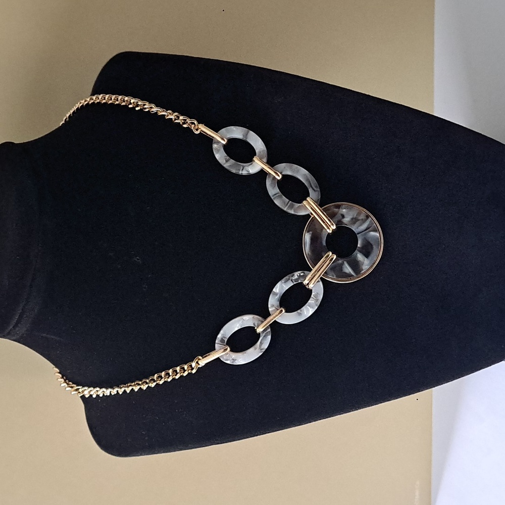 Multi-Color Acetate & Goldtone Necklace